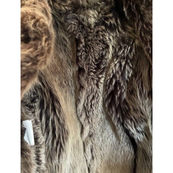 BALLY 1990s Black Suede Silver Fox Fur Jacket Sz 4 - Picture 5 of 10